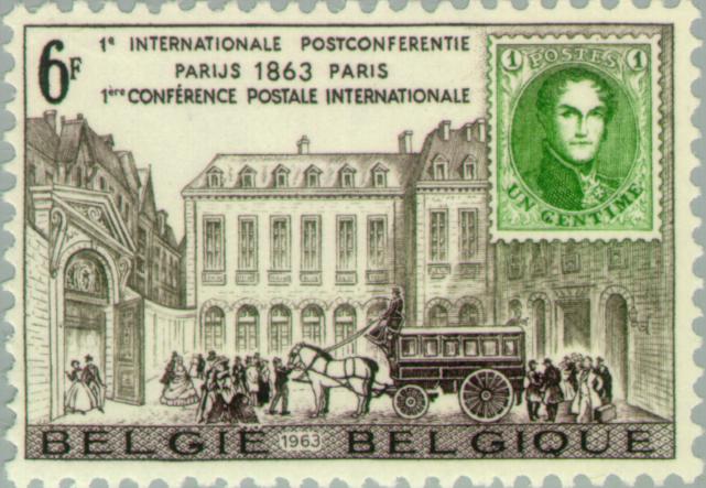 Парижский почтамт, марка с Леопольдом I