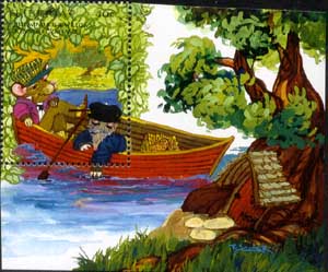 Барсук и Крот в лодке