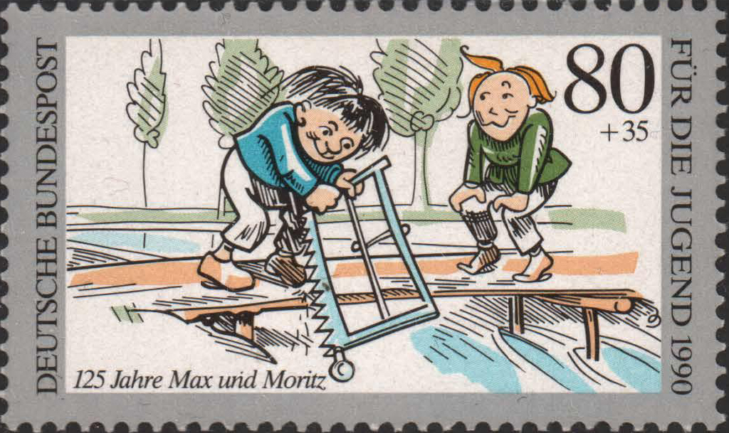 Макс и Мориц подпиливают мост