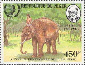 Портрет Киплинга, Маугли на слоне